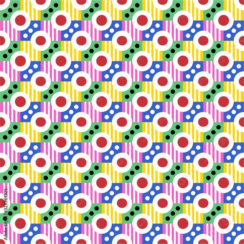 Colorful Seamless Pattern With Circles, Abstract, Illustrator Pattern Wallpaper 