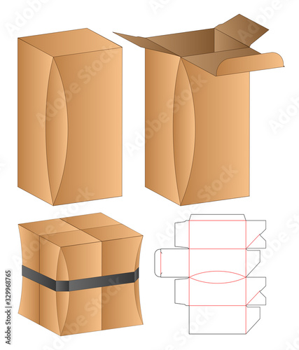 Box packaging die cut template design. 3d mock-up