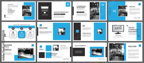 Presentation and slide layout template. Design blue geometric background. Use for business annual report, flyer, marketing, leaflet, advertising, brochure, modern style.