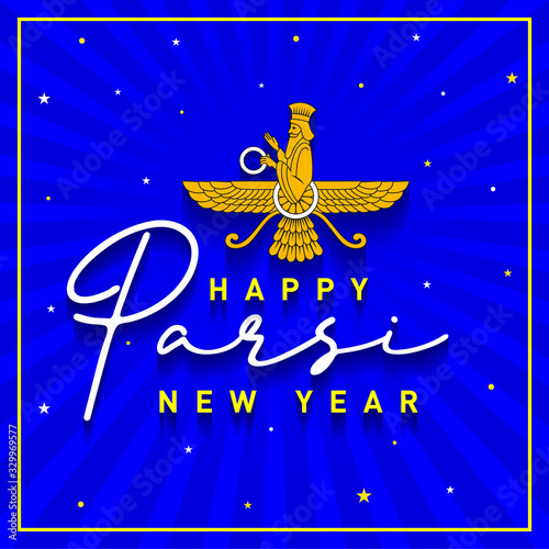 Fotografija Happy Parsi New Year background or Poster, Logo, Design, Concept, Template, Bann