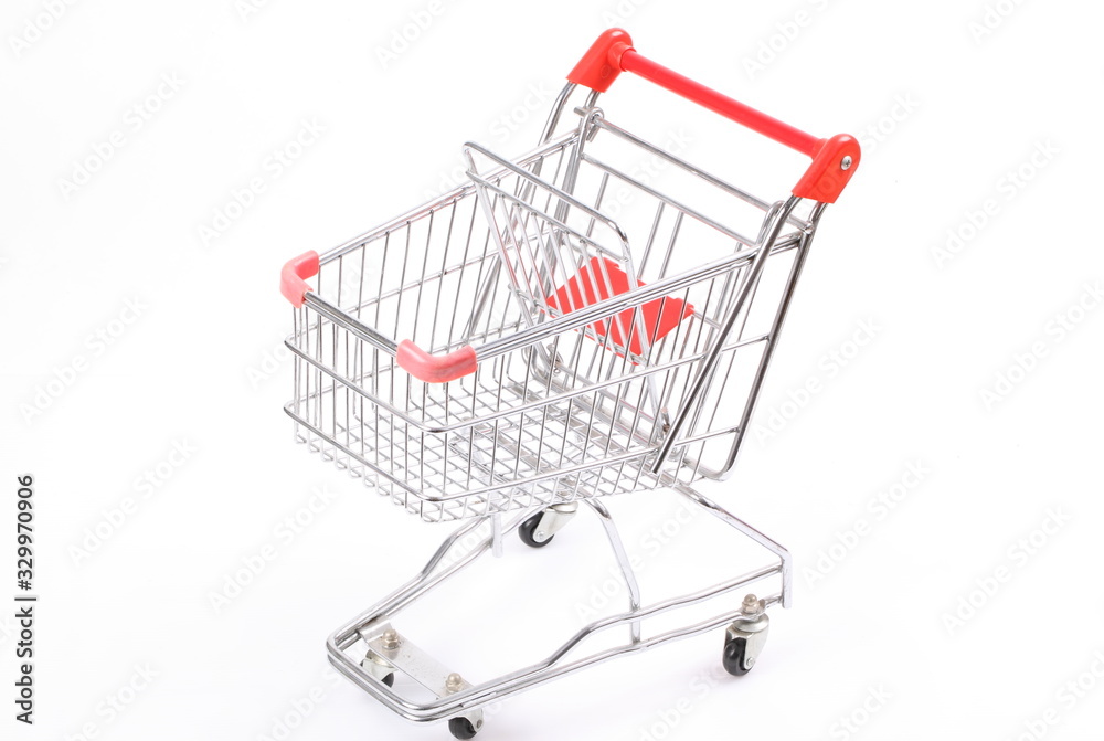 Shopping supermarket cart. Isolated on a white background.