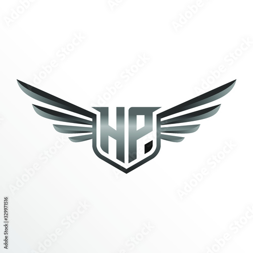 Initial Letter HP with Wings