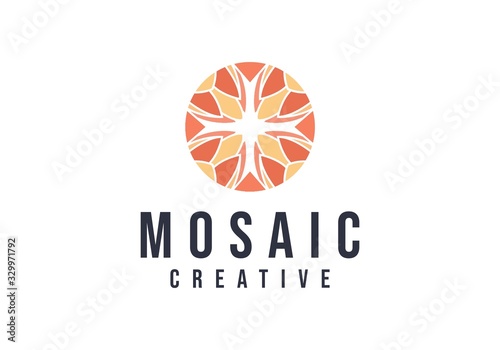 luxury circle mosaic logo element