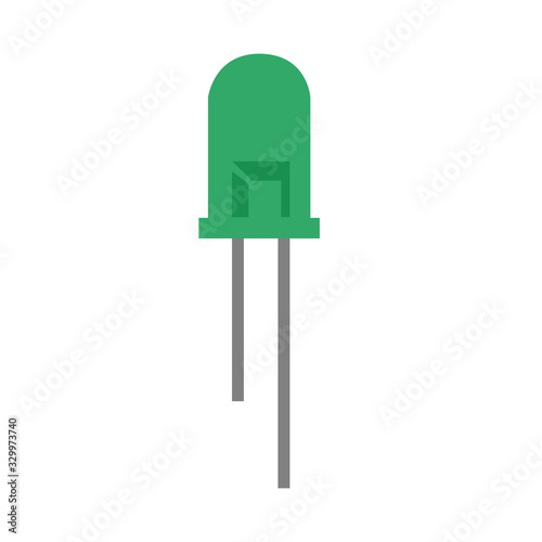 green led icon on white background. led sign. light emitting diode. flat style. LED.