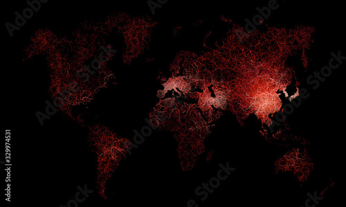 Illustration design in concept global pandemic. world map abstract backgrounders