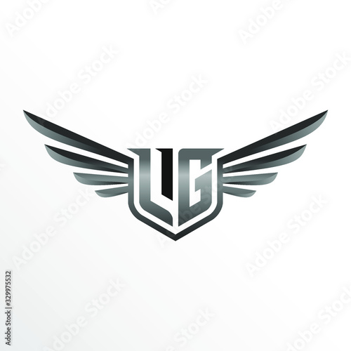 Initial Letter GL with Wings