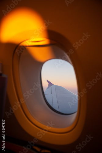 windows airplane look at the sky