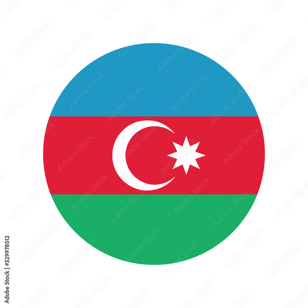 Azerbaijan flag in glossy round button of icon. flag logo of Azerbaijan emblem isolated on white background, Azerbaijan national concept sign, Vector illustration. Azerbaijan flag in glossy round button of icon. flag logo of Azerbaijan emblem isolated on white background, Azerbaijan national concept sign, Vector illustration.