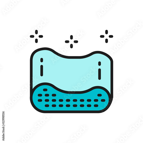 Vector orthopedic pillow flat color line icon.