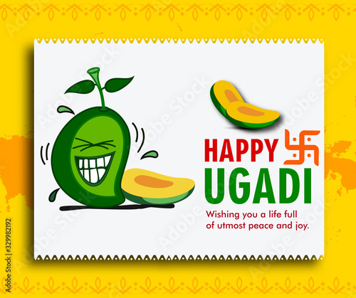 vector festive illustration. Hindu New Year celebration for Marathas and Konkani Gudi Padwa. design of festival Ugadi (Gudi Padwa). Vector illustration.