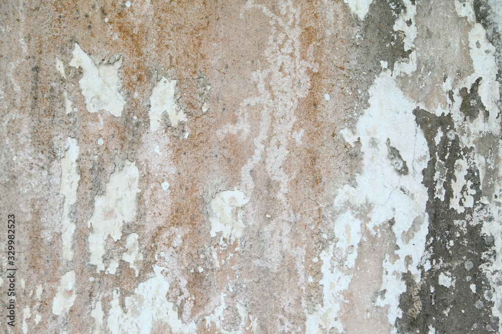 Fototapeta premium Closeup old weathered concrete wall texture with plaster