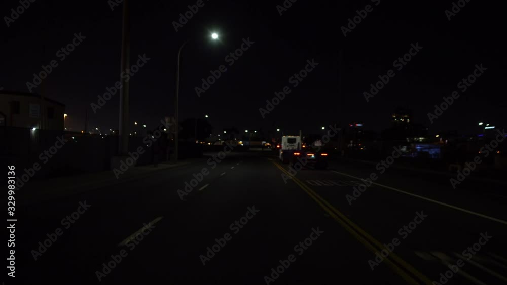 Los Angeles Port of Long Beach Pico Ave to Habor Plaza Driving Plate Set 2 Rear View