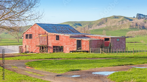 Red Barn in New Zealand photo