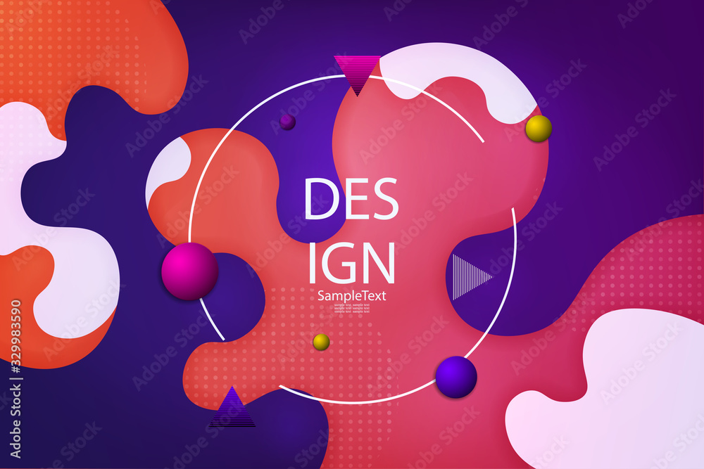 Beautiful colorful background with flowing abstract wavy oval shapes with gradient