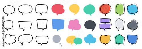 Speech bubble, speech balloon, Doodle Hand drawn vector collection.