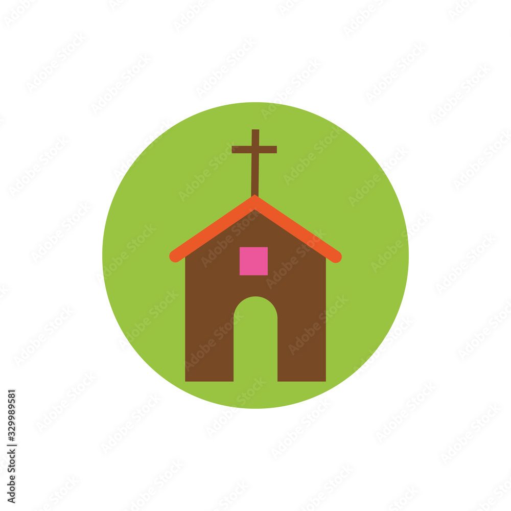 church religious building block and flat style church religious building block and flat style