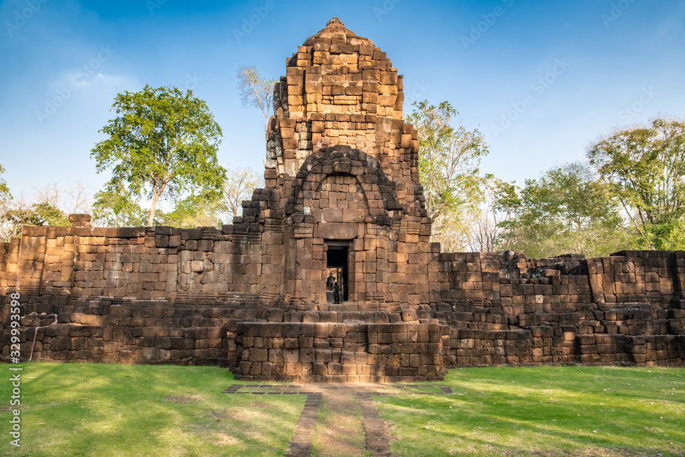 Walls and tower of the Khmer fortress