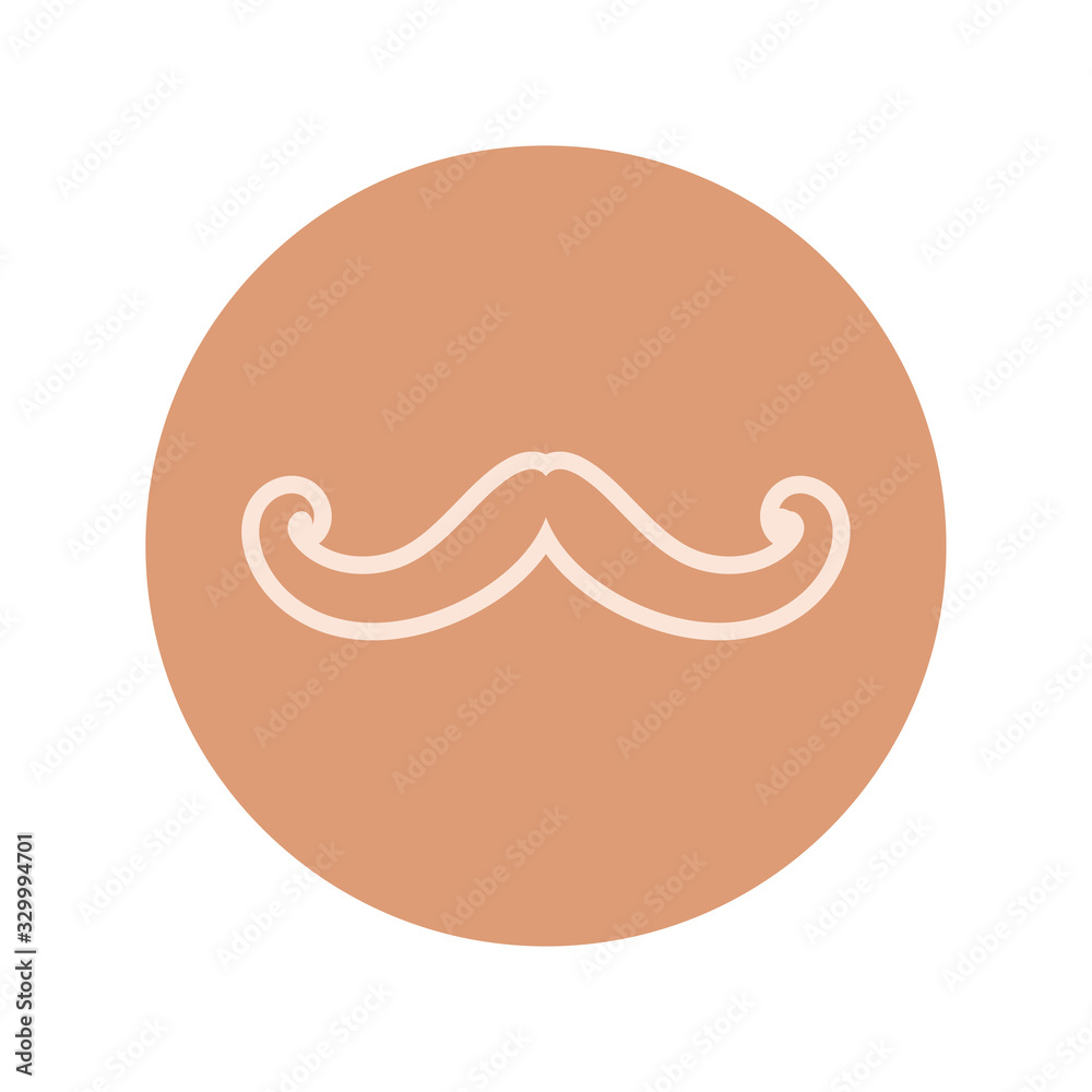 mustache vintage trend hipster block and line