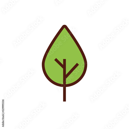 leaf plant ecology flat style icon