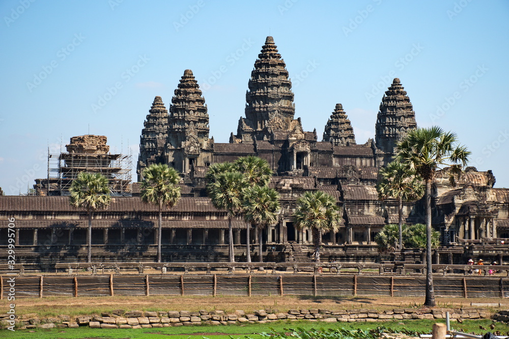 Scenic view of famous Angkor Wat temple in Cambodia Scenic view of famous Angkor Wat temple in Cambodia