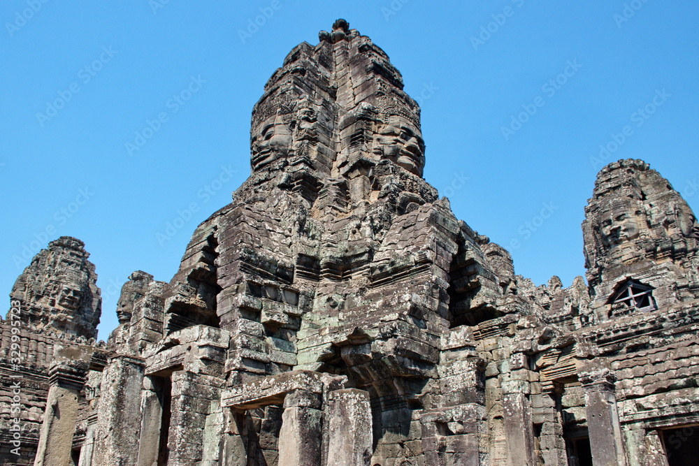 Closeup shot of famous Angkor Wat temple in Cambodia