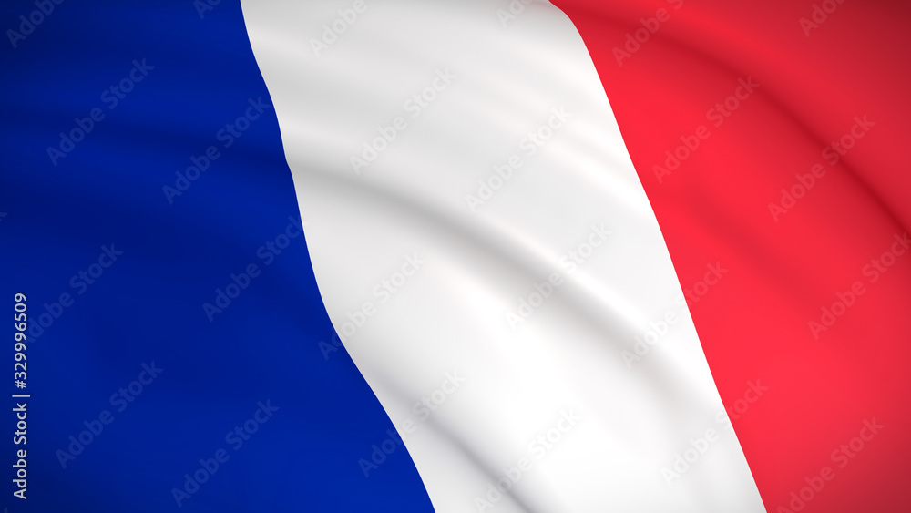 The national flag of France (French flag) - Highly detailed realistic 3D rendering The national flag of France (French flag) - Highly detailed realistic 3D rendering
