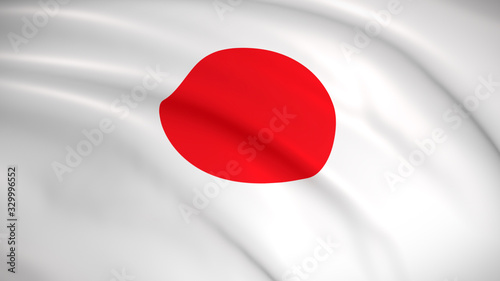 Free Download The national flag of Japan (Japanese flag) - Highly detailed realistic 3D rendering - GFXLoad