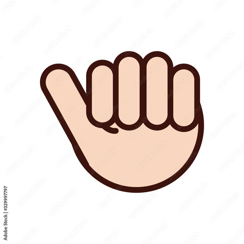 Fototapeta premium like hand signal line and fill style