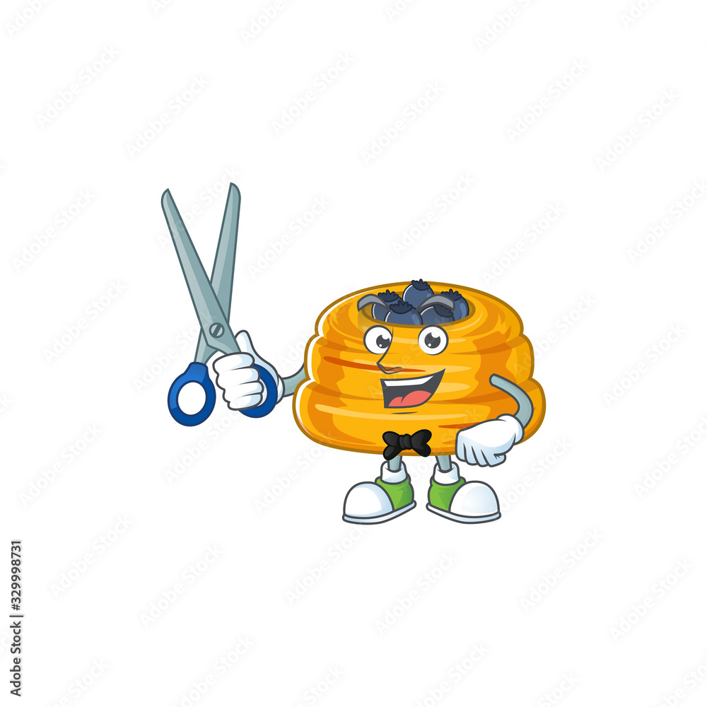 Cool Barber kataifi cartoon mascot design style Cool Barber kataifi cartoon mascot design style