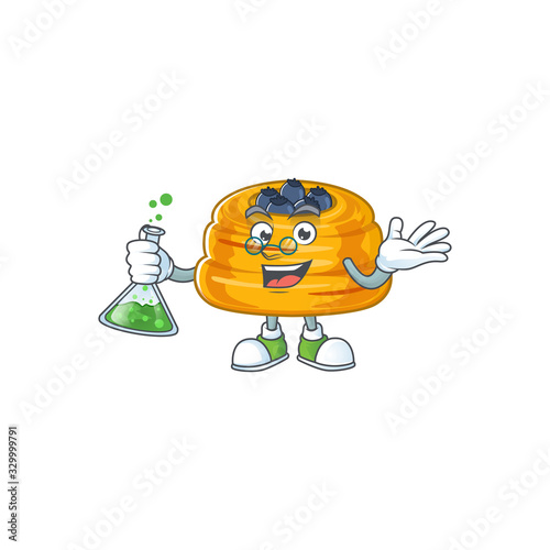 Kataifi brainy Professor Cartoon design grasp a glass tube