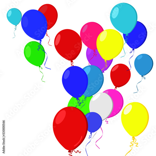 Happy birthday balloons Vector on a transparent background