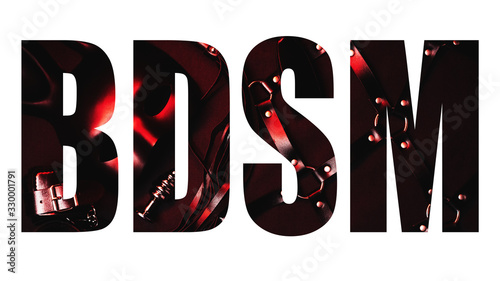 Creative BDSM lettering on a white background