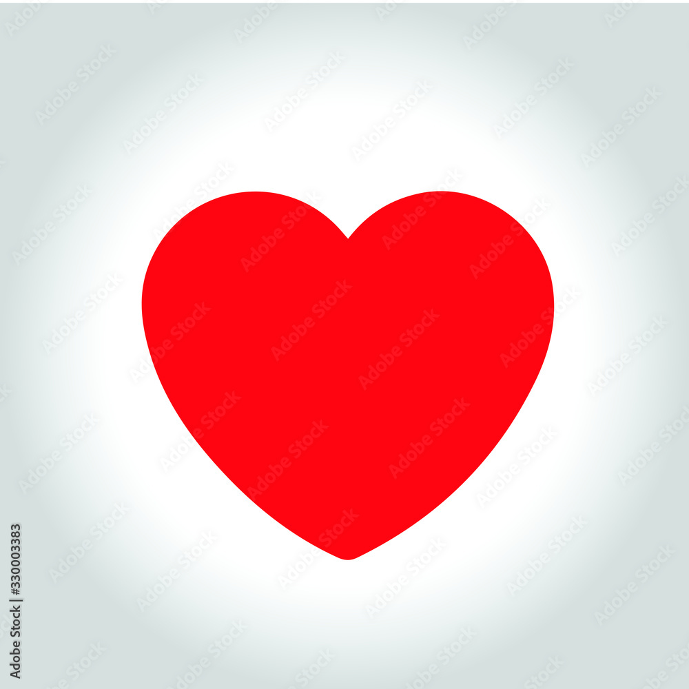 Heart-shaped symbol design vector, on a gray background