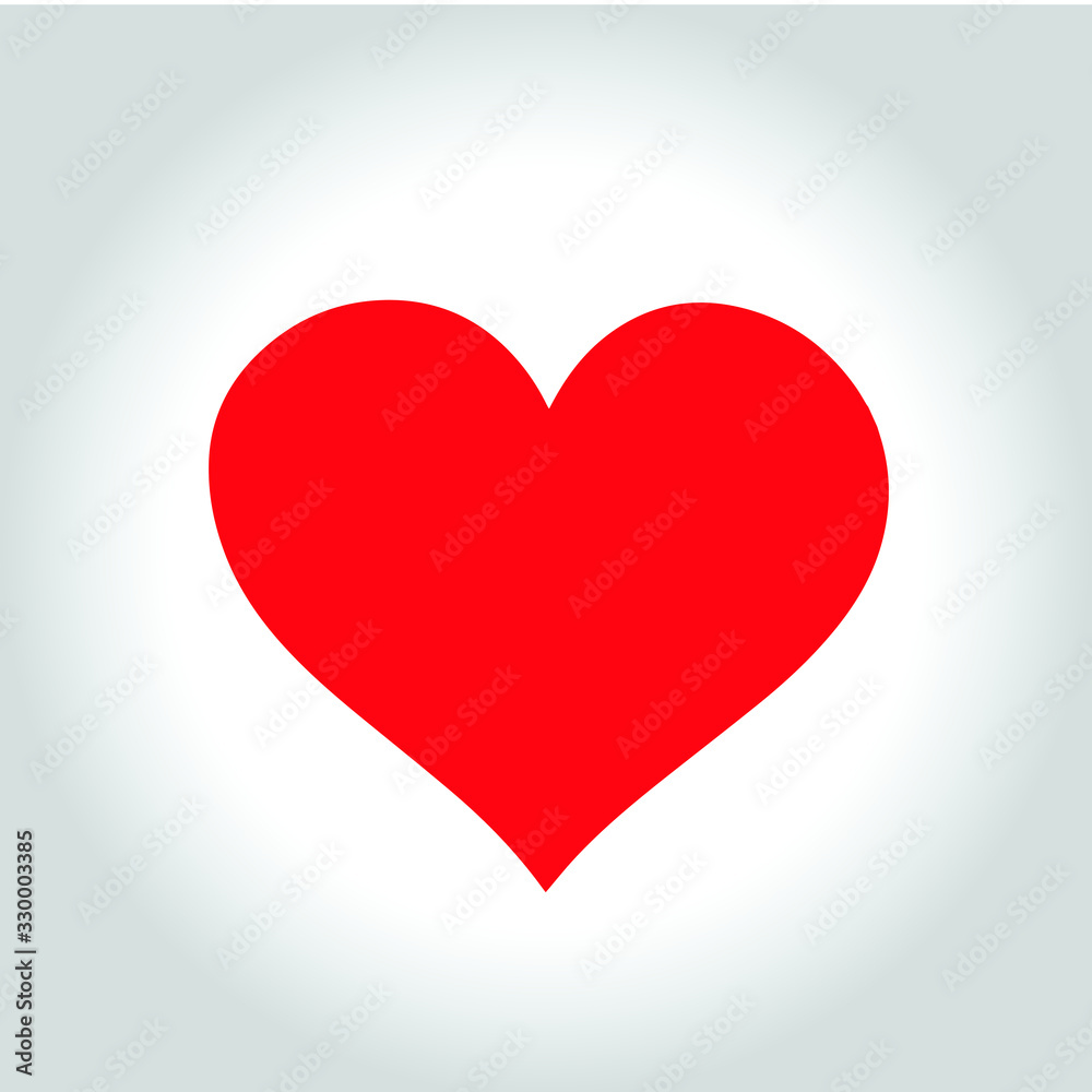 Heart-shaped symbol design vector, on a gray background