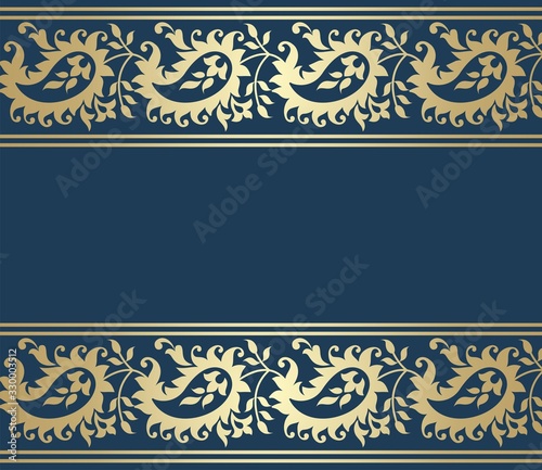 wedding card design, paisley floral pattern , India	
