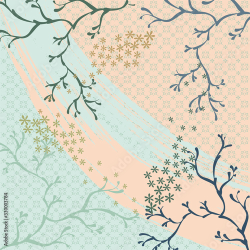 silk square scarf with abstract floral pattern