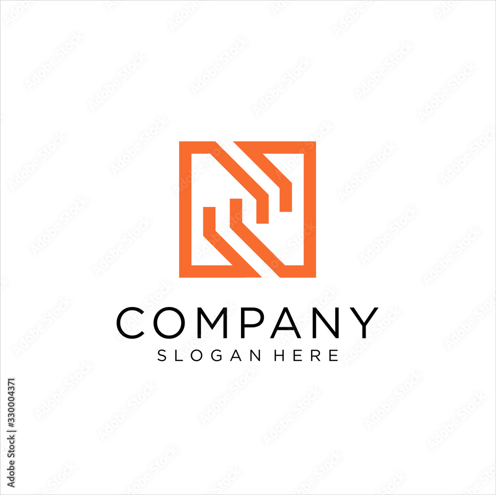 letter N abstract with a rectangular shape, logo shape N lines letter N abstract with a rectangular shape, logo shape N lines