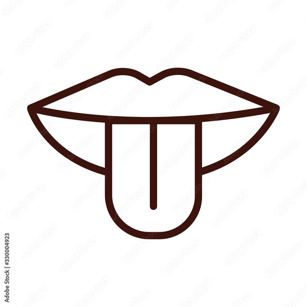 tongue human sense line style icon tongue human sense line style icon