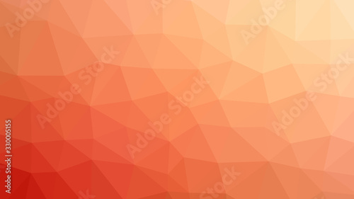 Orange red polygon pattern. Low poly design