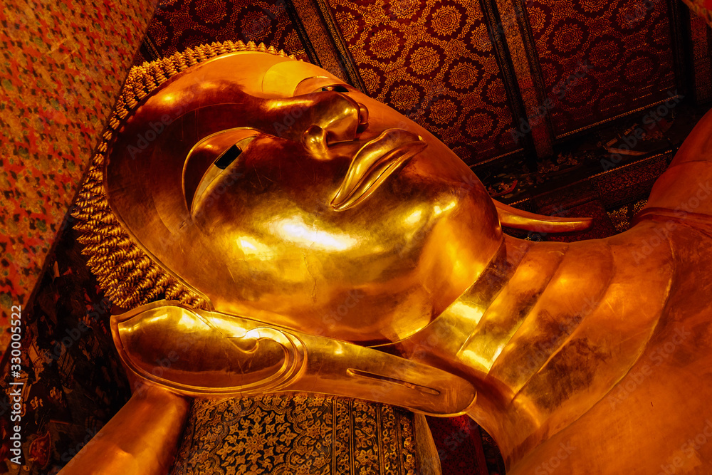 Reclining Buddha of Wat Pho in Bangkok, Thailand