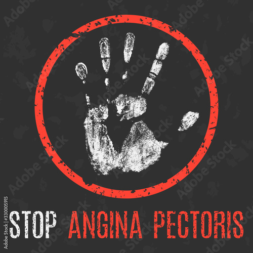 Human sickness. Stop angina pectoris. Vector illustration.