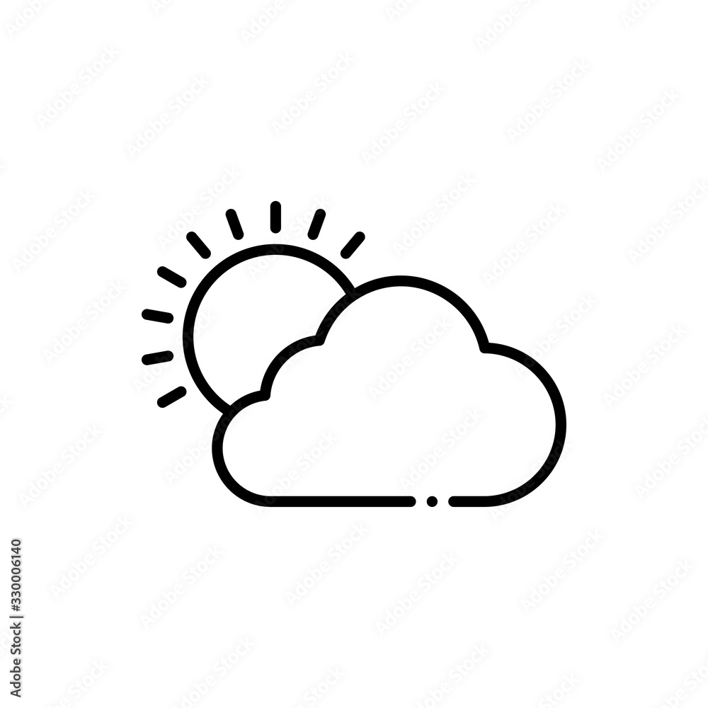 Cloudy Day Vector Icon Line style Illustrations. Cloudy Day Vector Icon Line style Illustrations.