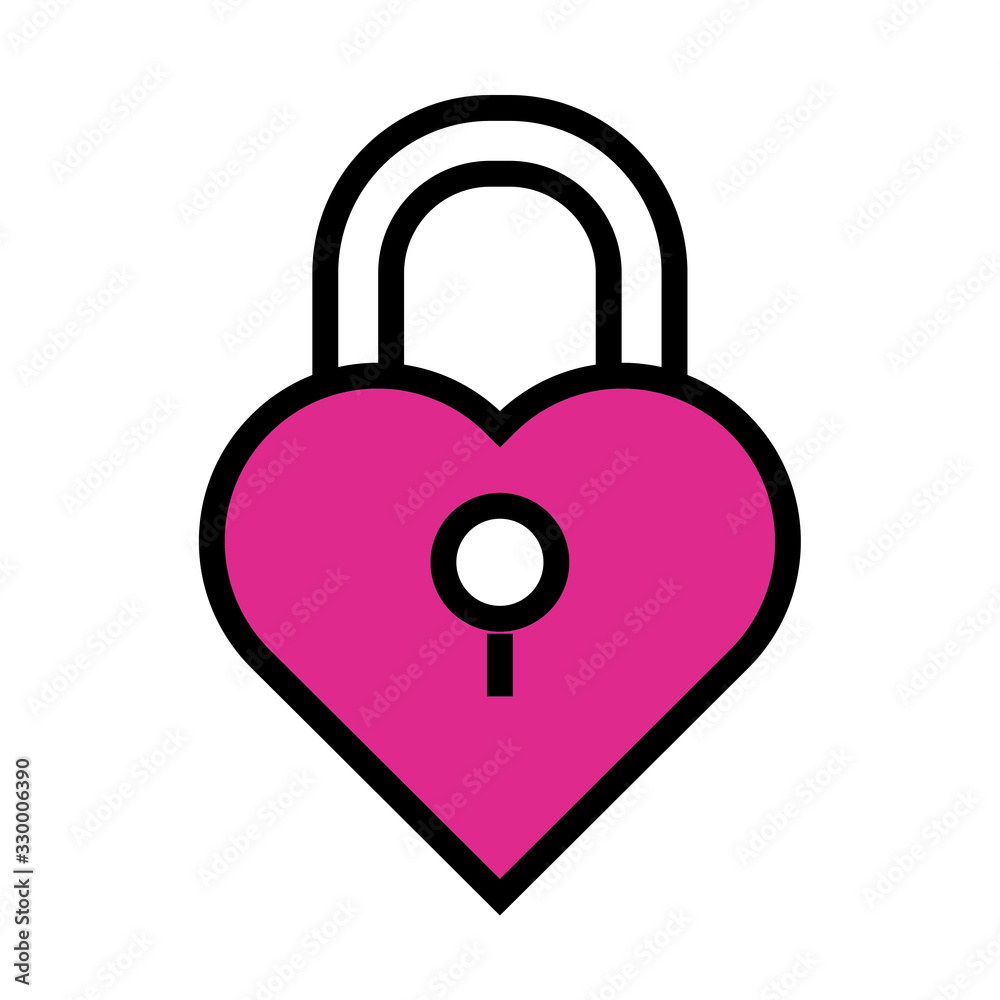happy valentines day heart padlock line style happy valentines day heart padlock line style
