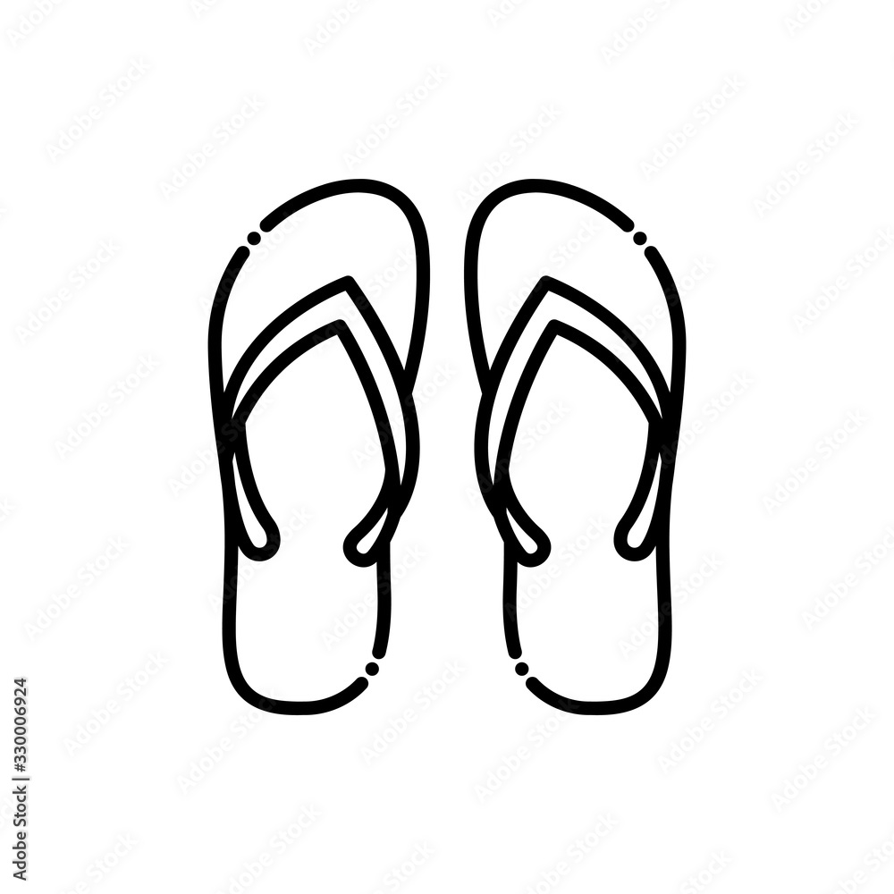 Flip Flop Vector Icon Line style Illustrations. Flip Flop Vector Icon Line style Illustrations.