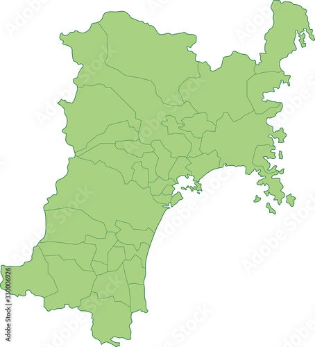 宮城県の地図_市町村ごとに色を変えられます