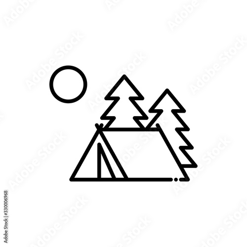 Tent Vector Icon Line style Illustrations.