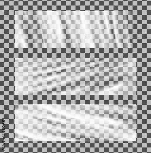 plastic polyethilene stretched film vector mock up