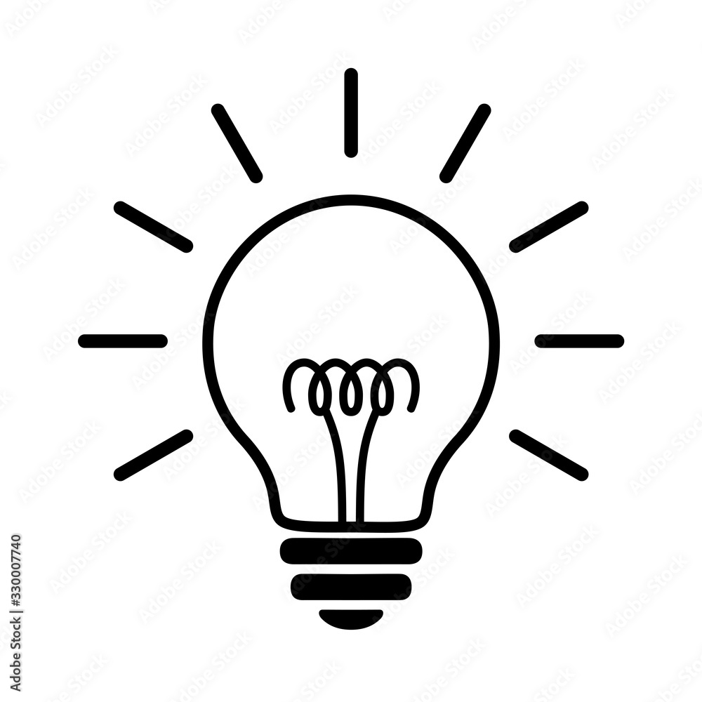 Light Bulb Line Flat Icon. Incandescent Electric Lamp With Spiral And Rays, Simple Black Pictogram. Vector Graphic Design Element Isolated On White Background. Creative Idea Sign, Innovation Concept. Light Bulb Line Flat Icon. Incandescent Electric Lamp With Spiral And Rays, Simple Black Pictogram. Vector Graphic Design Element Isolated On White Background. Creative Idea Sign, Innovation Concept.