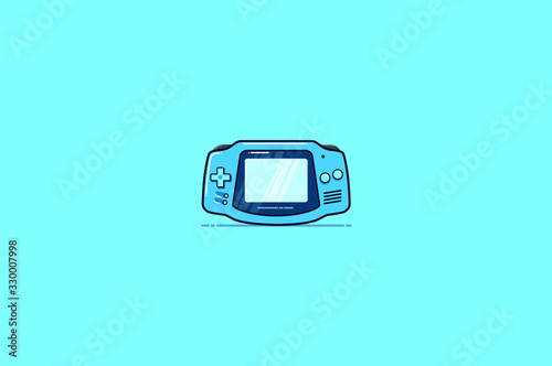 Handheld game console flat design icon photo