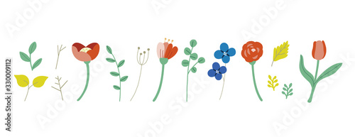 Greenery icons for spring